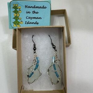 Handmade Cayman Islands Blue Earrings